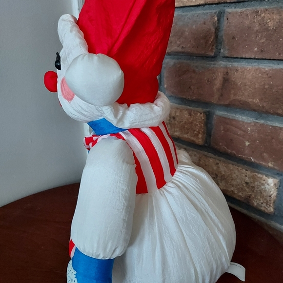 International Silver Co 1993 Poly Nylon Pluff Snowman Clown Face Stuffed Figure - Picture 6 of 10